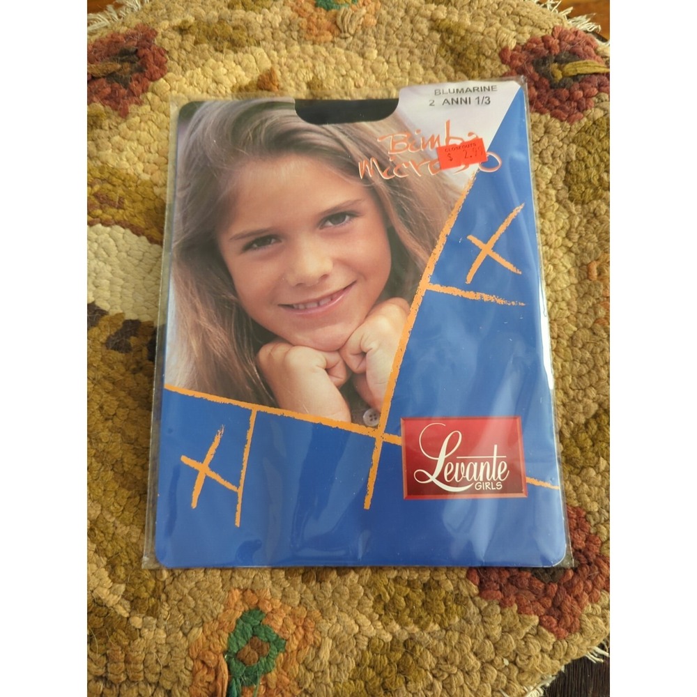 New Levante Italy STOCKINGS CHILD SIZE Blue BluMarine Size 2 -‎ 1/3 Years